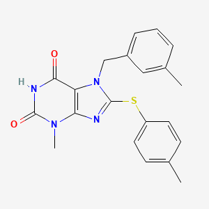 3-Methyl-7-[(3-methylphenyl)methyl]-8-(4-methylphenyl)sulfanylpurine-2,6-dione