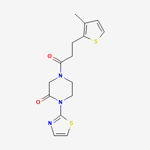 4-(3-(3-Methylthiophen-2-yl)propanoyl)-1-(thiazol-2-yl)piperazin-2-one