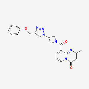 2-methyl-9-(3-(4-(phenoxymethyl)-1H-1,2,3-triazol-1-yl)azetidine-1-carbonyl)-4H-pyrido[1,2-a]pyrimidin-4-one