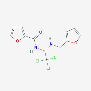 molecular formula C12H11Cl3N2O3 B2475904 N-(2,2,2-trichloro-1-((furan-2-ylmethyl)amino)ethyl)furan-2-carboxamide CAS No. 302934-53-8
