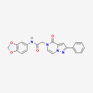 N-1,3-benzodioxol-5-yl-2-(4-oxo-2-phenylpyrazolo[1,5-a]pyrazin-5(4H)-yl)acetamide