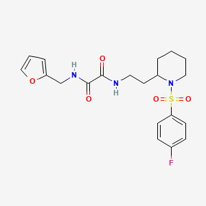 molecular formula C20H24FN3O5S B2475909 N1-(2-(1-((4-fluorophenyl)sulfonyl)piperidin-2-yl)ethyl)-N2-(furan-2-ylmethyl)oxalamide CAS No. 898415-24-2