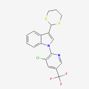 1-[3-Chloro-5-(trifluoromethyl)pyridin-2-yl]-3-(1,3-dithian-2-yl)indole