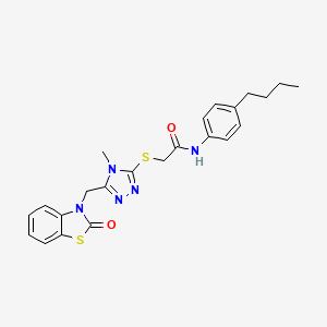 N-(4-butylphenyl)-2-((4-methyl-5-((2-oxobenzo[d]thiazol-3(2H)-yl)methyl)-4H-1,2,4-triazol-3-yl)thio)acetamide
