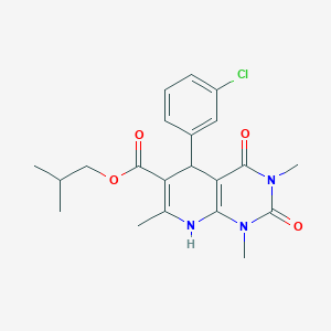Isobutyl 5-(3-chlorophenyl)-1,3,7-trimethyl-2,4-dioxo-1,2,3,4,5,8-hexahydropyrido[2,3-d]pyrimidine-6-carboxylate