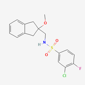 3-chloro-4-fluoro-N-((2-methoxy-2,3-dihydro-1H-inden-2-yl)methyl)benzenesulfonamide