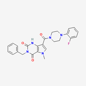 molecular formula C25H24FN5O3 B2475954 3-benzyl-7-(4-(2-fluorophenyl)piperazine-1-carbonyl)-5-methyl-1H-pyrrolo[3,2-d]pyrimidine-2,4(3H,5H)-dione CAS No. 921880-70-8