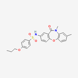 N-(8,10-dimethyl-11-oxo-10,11-dihydrodibenzo[b,f][1,4]oxazepin-2-yl)-4-propoxybenzenesulfonamide