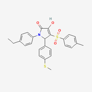 molecular formula C26H25NO4S2 B2475962 1-(4-ethylphenyl)-3-hydroxy-5-(4-(methylthio)phenyl)-4-tosyl-1H-pyrrol-2(5H)-one CAS No. 1357844-31-5