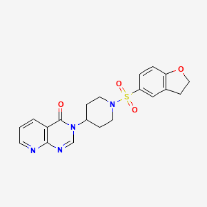 molecular formula C20H20N4O4S B2475963 3-(1-((2,3-dihydrobenzofuran-5-yl)sulfonyl)piperidin-4-yl)pyrido[2,3-d]pyrimidin-4(3H)-one CAS No. 2034225-29-9