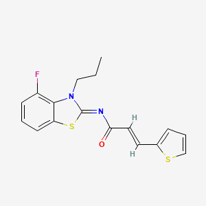 (2E,NZ)-N-(4-fluoro-3-propylbenzo[d]thiazol-2(3H)-ylidene)-3-(thiophen-2-yl)acrylamide