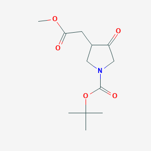 molecular formula C12H19NO5 B2475977 Tert-butyl 3-(2-methoxy-2-oxoethyl)-4-oxopyrrolidine-1-carboxylate CAS No. 1779769-94-6