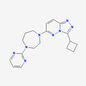 molecular formula C18H22N8 B2475978 3-Cyclobutyl-6-(4-pyrimidin-2-yl-1,4-diazepan-1-yl)-[1,2,4]triazolo[4,3-b]pyridazine CAS No. 2320416-15-5