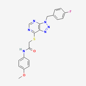 molecular formula C20H17FN6O2S B2475984 2-((3-(4-fluorobenzyl)-3H-[1,2,3]triazolo[4,5-d]pyrimidin-7-yl)thio)-N-(4-methoxyphenyl)acetamide CAS No. 863457-78-7