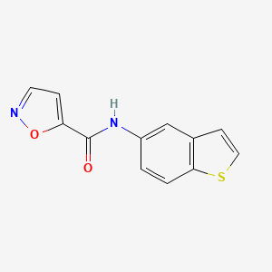 molecular formula C12H8N2O2S B2475994 N-(benzo[b]thiophen-5-yl)isoxazole-5-carboxamide CAS No. 919860-89-2