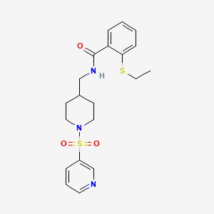 2-(ethylthio)-N-((1-(pyridin-3-ylsulfonyl)piperidin-4-yl)methyl)benzamide