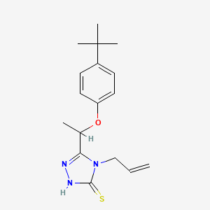 molecular formula C17H23N3OS B2476014 4-allyl-5-[1-(4-tert-butylphenoxy)ethyl]-4H-1,2,4-triazole-3-thiol CAS No. 862654-18-0
