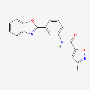 molecular formula C18H13N3O3 B2476018 N-[3-(1,3-benzoxazol-2-yl)phenyl]-3-methyl-1,2-oxazole-5-carboxamide CAS No. 946318-77-0