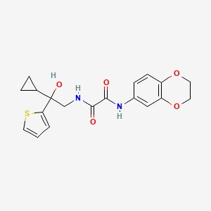 molecular formula C19H20N2O5S B2476030 N-[2-cyclopropyl-2-hydroxy-2-(thiophen-2-yl)ethyl]-N'-(2,3-dihydro-1,4-benzodioxin-6-yl)ethanediamide CAS No. 1396852-55-3