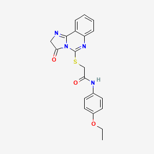 molecular formula C20H18N4O3S B2476041 N-(4-ethoxyphenyl)-2-({3-oxo-2H,3H-imidazo[1,2-c]quinazolin-5-yl}sulfanyl)acetamide CAS No. 443673-86-7
