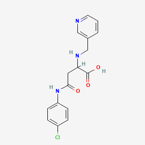 molecular formula C16H16ClN3O3 B2476042 4-(4-Chloroanilino)-4-oxo-2-(pyridin-3-ylmethylamino)butanoic acid CAS No. 1026688-75-4