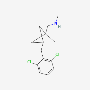molecular formula C14H17Cl2N B2476043 1-[3-[(2,6-Dichlorophenyl)methyl]-1-bicyclo[1.1.1]pentanyl]-N-methylmethanamine CAS No. 2287287-22-1