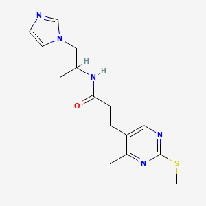 3-[4,6-dimethyl-2-(methylsulfanyl)pyrimidin-5-yl]-N-[1-(1H-imidazol-1-yl)propan-2-yl]propanamide