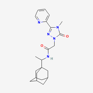 molecular formula C22H29N5O2 B2476062 N-[1-(adamantan-1-yl)ethyl]-2-[4-methyl-5-oxo-3-(pyridin-2-yl)-4,5-dihydro-1H-1,2,4-triazol-1-yl]acetamide CAS No. 1798524-59-0