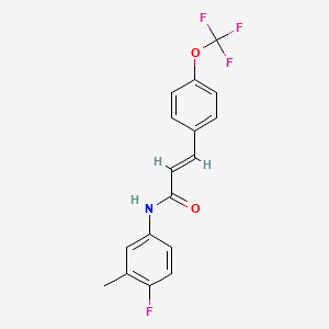 molecular formula C17H13F4NO2 B2476070 N-(4-Fluoro-3-methylphenyl)-3-(4-(trifluoromethoxy)phenyl)acrylamide CAS No. 882082-47-5