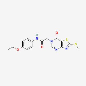 molecular formula C16H16N4O3S2 B2476077 N-(4-ethoxyphenyl)-2-[2-(methylsulfanyl)-7-oxo-6H,7H-[1,3]thiazolo[4,5-d]pyrimidin-6-yl]acetamide CAS No. 1115279-14-5
