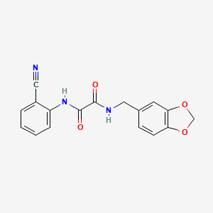 molecular formula C17H13N3O4 B2476092 N-[(2H-1,3-benzodioxol-5-yl)methyl]-N'-(2-cyanophenyl)ethanediamide CAS No. 898350-01-1