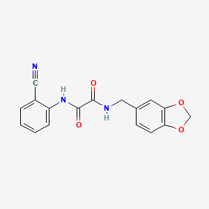 B2476092 N-(1,3-benzodioxol-5-ylmethyl)-N'-(2-cyanophenyl)oxamide CAS No. 898350-01-1