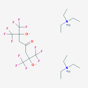 molecular formula C21H36F12N2O3 B024761 4-Heptanone, 2,6-bis(trifluoromethyl)-2,6-dihydroxy-1,1,1,7,7,7-hexafluoro-, bis(triethylamine)salt CAS No. 101913-86-4