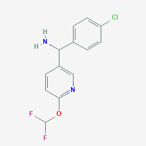 molecular formula C13H11ClF2N2O B2476113 (4-Chlorophenyl)-[6-(difluoromethoxy)pyridin-3-yl]methanamine CAS No. 2248371-83-5