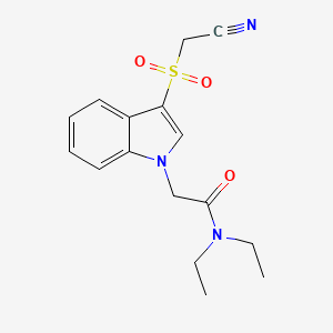 molecular formula C16H19N3O3S B2476121 2-(3-((cyanomethyl)sulfonyl)-1H-indol-1-yl)-N,N-diethylacetamide CAS No. 894005-34-6