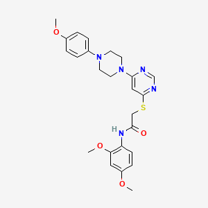 molecular formula C25H29N5O4S B2476131 N-(2,4-dimethoxyphenyl)-2-({6-[4-(4-methoxyphenyl)piperazin-1-yl]pyrimidin-4-yl}sulfanyl)acetamide CAS No. 1251585-91-7
