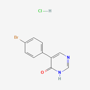 molecular formula C10H8BrClN2O B2476136 5-(4-Bromophenyl)pyrimidin-4-ol hydrochloride CAS No. 2089256-17-5