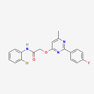 molecular formula C19H15BrFN3O2 B2476159 N-(2-bromophenyl)-2-{[2-(4-fluorophenyl)-6-methylpyrimidin-4-yl]oxy}acetamide CAS No. 1251605-74-9