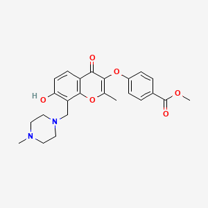 molecular formula C24H26N2O6 B2476167 methyl 4-({7-hydroxy-2-methyl-8-[(4-methylpiperazin-1-yl)methyl]-4-oxo-4H-chromen-3-yl}oxy)benzoate CAS No. 844852-48-8
