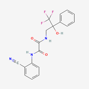 molecular formula C18H14F3N3O3 B2476168 N1-(2-cyanophenyl)-N2-(3,3,3-trifluoro-2-hydroxy-2-phenylpropyl)oxalamide CAS No. 1351599-95-5