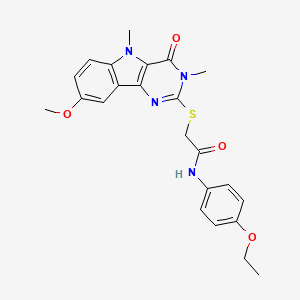 molecular formula C23H24N4O4S B2476191 N-(4-ethoxyphenyl)-2-({8-methoxy-3,5-dimethyl-4-oxo-3H,4H,5H-pyrimido[5,4-b]indol-2-yl}sulfanyl)acetamide CAS No. 1113102-16-1