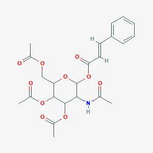 molecular formula C23H27NO10 B2476271 4,5-Bis(acetyloxy)-6-[(acetyloxy)methyl]-3-acetamidooxan-2-YL (2E)-3-phenylprop-2-enoate CAS No. 1025755-39-8
