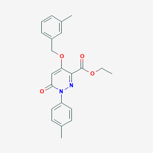 molecular formula C22H22N2O4 B2476274 ethyl 1-(4-methylphenyl)-4-[(3-methylphenyl)methoxy]-6-oxo-1,6-dihydropyridazine-3-carboxylate CAS No. 899959-98-9