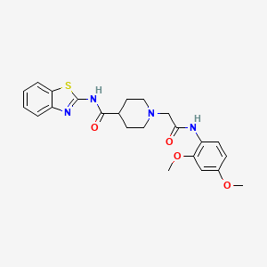 molecular formula C23H26N4O4S B2476285 N-(1,3-benzothiazol-2-yl)-1-{[(2,4-dimethoxyphenyl)carbamoyl]methyl}piperidine-4-carboxamide CAS No. 953999-98-9