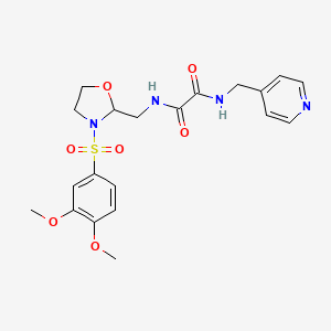 molecular formula C20H24N4O7S B2476295 N-{[3-(3,4-dimethoxybenzenesulfonyl)-1,3-oxazolidin-2-yl]methyl}-N'-[(pyridin-4-yl)methyl]ethanediamide CAS No. 868983-22-6