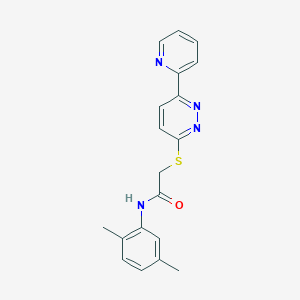 molecular formula C19H18N4OS B2476313 N-(2,5-DIMETHYLPHENYL)-2-{[6-(PYRIDIN-2-YL)PYRIDAZIN-3-YL]SULFANYL}ACETAMIDE CAS No. 892438-35-6