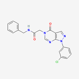 molecular formula C20H16ClN5O2 B2476323 N-benzyl-2-[1-(3-chlorophenyl)-4-oxo-1H,4H,5H-pyrazolo[3,4-d]pyrimidin-5-yl]acetamide CAS No. 887458-07-3