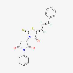 3-((Z)-4-oxo-5-((E)-3-phenylallylidene)-2-thioxothiazolidin-3-yl)-1-phenylpyrrolidine-2,5-dione