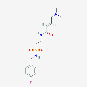 (E)-4-(Dimethylamino)-N-[2-[(4-fluorophenyl)methylsulfamoyl]ethyl]but-2-enamide