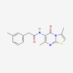 molecular formula C17H17N3O2S B2476342 N-(3,7-dimethyl-5-oxo-5H-thiazolo[3,2-a]pyrimidin-6-yl)-2-(m-tolyl)acetamide CAS No. 946358-27-6